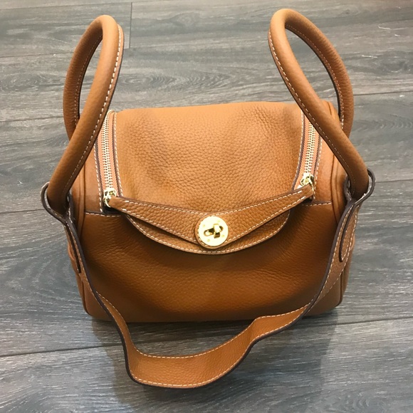 $Flaw Brown Genuine Leather Denver Handbag$ - Picture 5 of 10